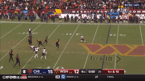 A Football Game Is Being Played On Cbs GIF