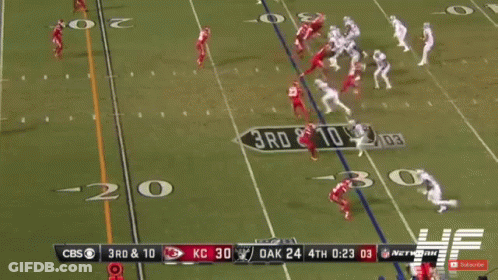 A Football Game Is Being Played On Cbs GIF