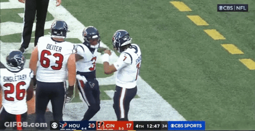 A Football Game Is Being Played On Cbs GIF