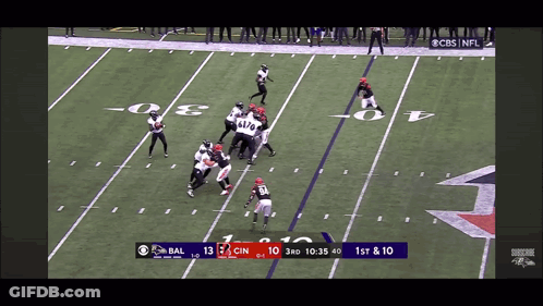 A Football Game Is Being Played On Cbs GIF