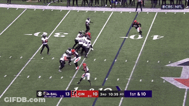 A Football Game Is Being Played On Cbs Nfl GIF