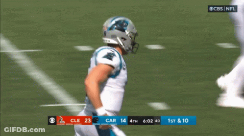 A Football Game Is Being Played On Cbs GIF