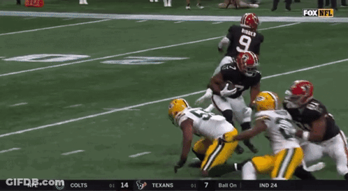 A Football Game Is Being Played On Fox NFL GIF