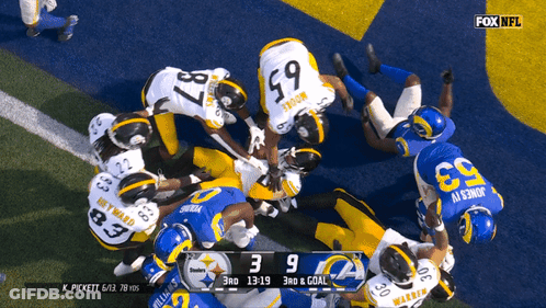 A Football Game Is Being Played On Fox NFL GIF