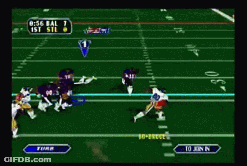 Football Game With 3 Yard Loss On Scoreboard GIF