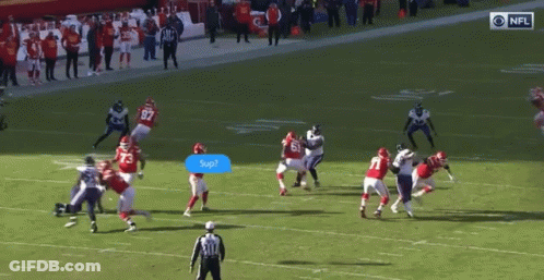 A Football Game Is Being Played With The Nfl Logo On The Bottom GIF