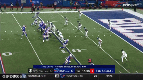 A Football Game Is Being Shown On Cbs GIF