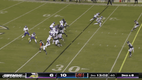 A Football Game Is Being Shown On Espn And The Score Is 6 To 8 GIF