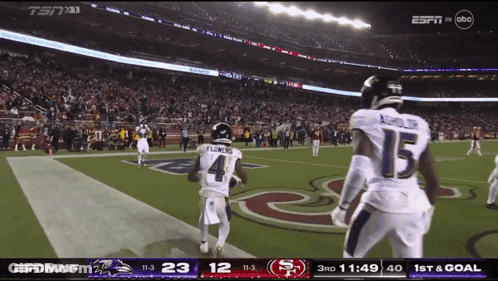 A Football Game Is Being Shown On Espn GIF