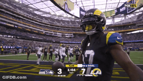 A Football Game Is Being Shown On Fox NFL And The Score Is 3 To 7 GIF