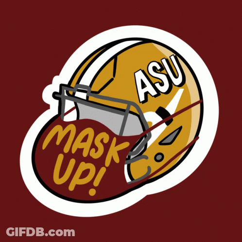 A Football Helmet With Asu On It GIF