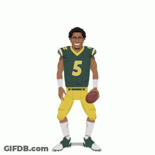 A Football Player From North Dakota State Bison Is Holding A Football GIF