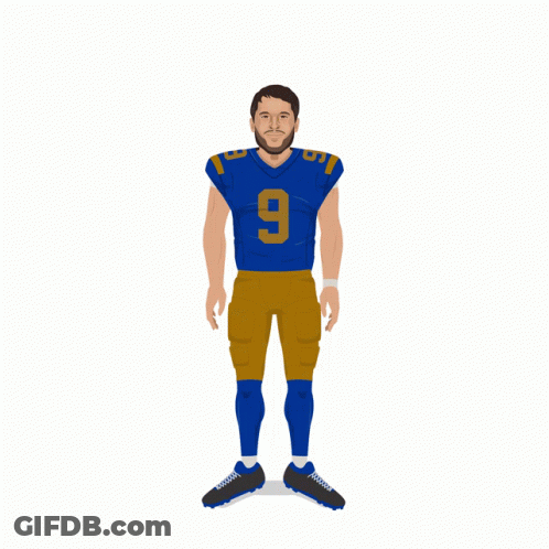 A Football Player In A Blue Jersey With The Number 9 On It GIF