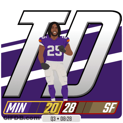A Football Player In A Purple Jersey With The Number 25 GIF