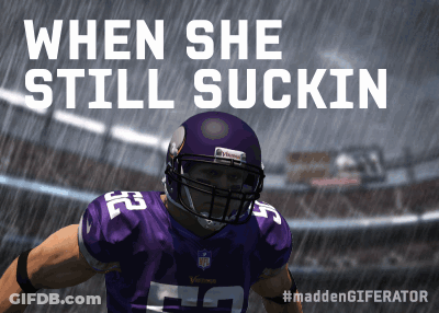 A Football Player In A Purple Uniform With The Number 53 GIF