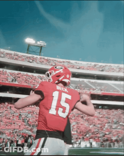 A Football Player In A Red Jersey With The Number 15 On It GIF