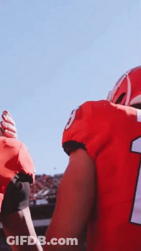 A Football Player In A Red Uniform With The Number 1 On It GIF