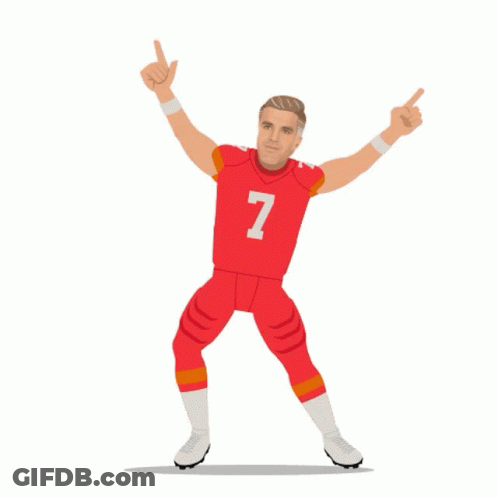 A Football Player In A Red Uniform With The Number 7 On It GIF