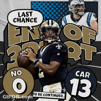 A Football Player Is Holding A Ball And Says Last Chance GIF