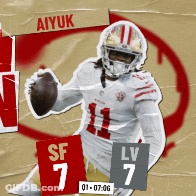 A Football Player Named Aiyuk Is Holding A Ball GIF