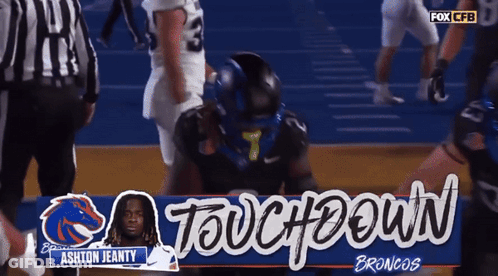 A Football Player Named Ashton Jeanty Is On The Field GIF