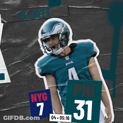A Football Player Named Elliott Is Wearing A Nyg Jersey GIF