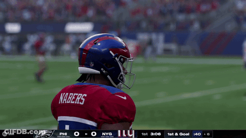 A Football Player Named Nabers Is On The Field GIF