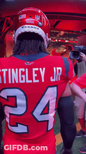 A Football Player Named Stingley Jr Wears A Red Jersey With The Number 24 On It GIF