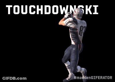 A Football Player Named Touchdownski Is Being Tackled By A Chiefs Player GIF