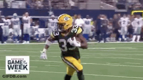 Green Bay Packers Football Player Running With Ball GIF