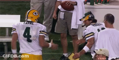 A Football Player Wearing A Green Bay Packers Uniform With The Number 4 On It GIF