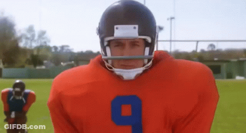 A Football Player Wearing A Helmet And Jersey With The Number 9 GIF