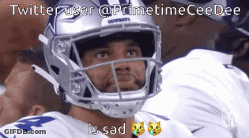 A Football Player Wearing A Helmet That Says Cowboys GIF