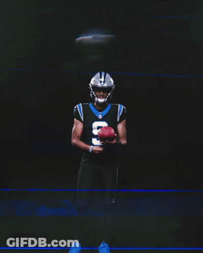A Football Player Wearing A Helmet That Says Panthers On It GIF