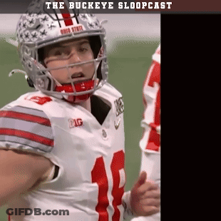 A Football Player Wearing A Helmet With Ohio State On The Front GIF