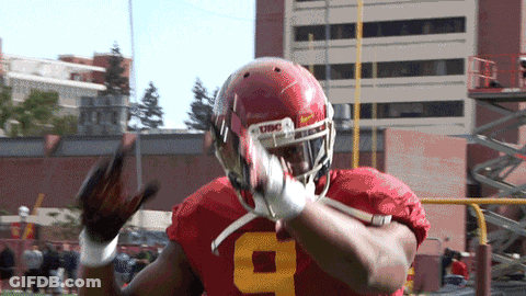 A Football Player Wearing A Helmet With The Number 9 On It GIF