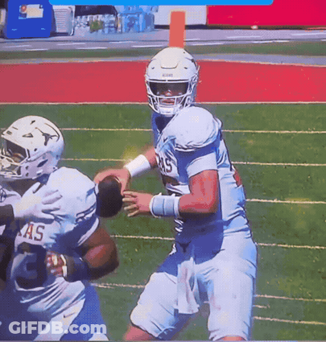 A Football Player Wearing A Jersey That Says Texas GIF