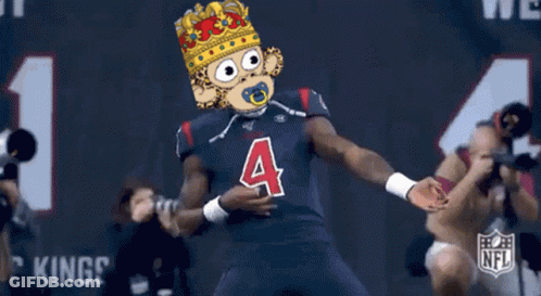 A Football Player Wearing A Pacifier And A Crown With The Number 4 On It GIF