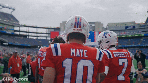 A Football Player Wearing A Red Jersey With The Name Maye On The Back GIF