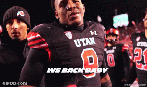 A Football Player Wearing A Utah Jersey With The Number 8 On It GIF