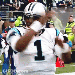 A Football Player Wearing A White Jersey With The Number 1 On The Front GIF