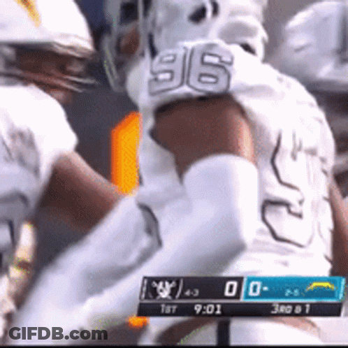 A Football Player Wearing The Number 96 Jersey GIF