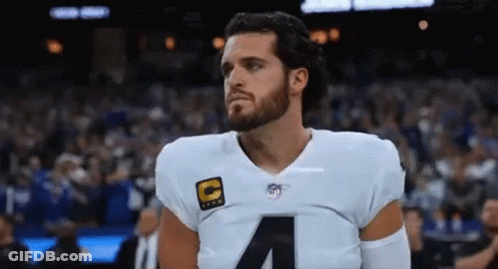 A Football Player With A Beard Wearing A White Jersey With The Number 4 On It GIF
