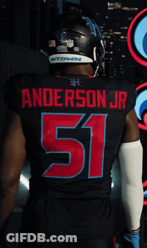 A Football Player With The Name Anderson Jr On The Back Of Their Jersey GIF