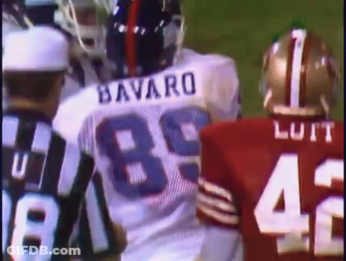 A Football Player With The Name Bavaro On Their Jersey GIF