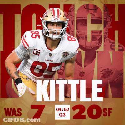 A Football Player With The Name Kittle On The Front GIF