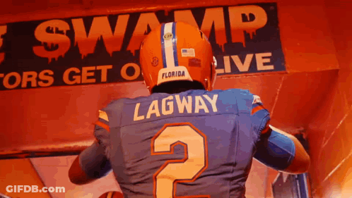 A Football Player With The Name Lagway On His Back GIF