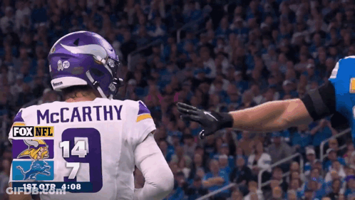 A Football Player With The Name Mccarthy On The Back GIF