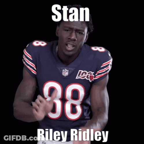 A Football Player With The Name Riley Ridley On His Shirt GIF