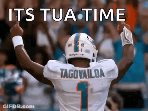 A Football Player With The Name Tagovailoa On His Jersey Is Giving The Middle Finger GIF